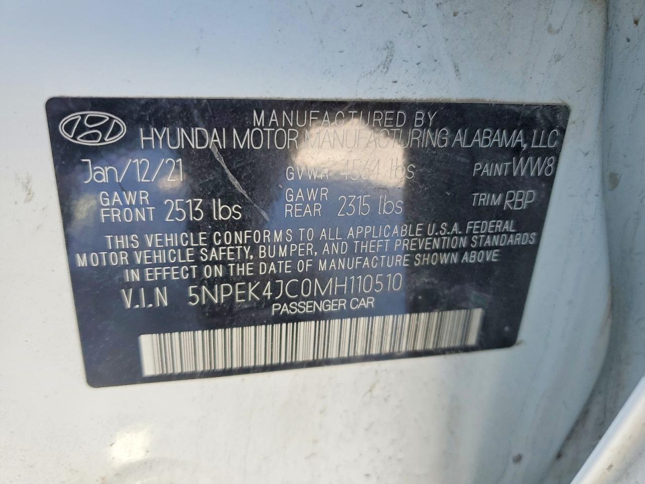2021 HYUNDAI SONATA