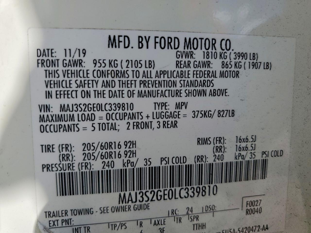 2020 FORD ECOSPORT