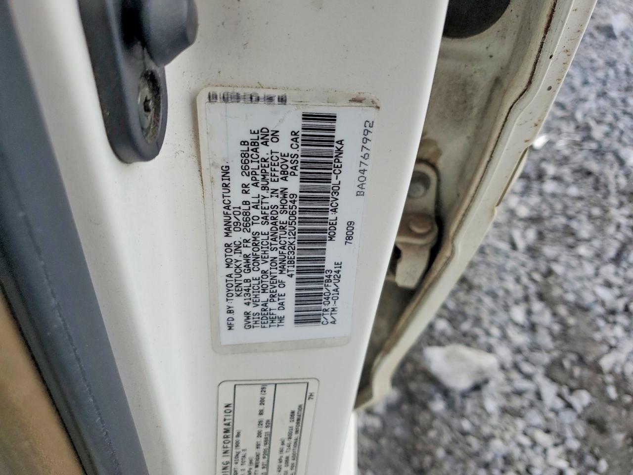 2002 TOYOTA CAMRY