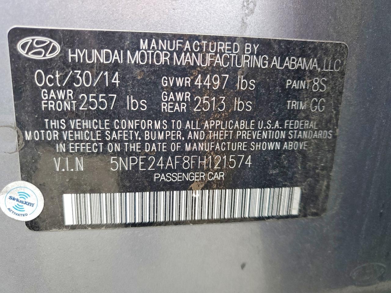 2015 HYUNDAI SONATA