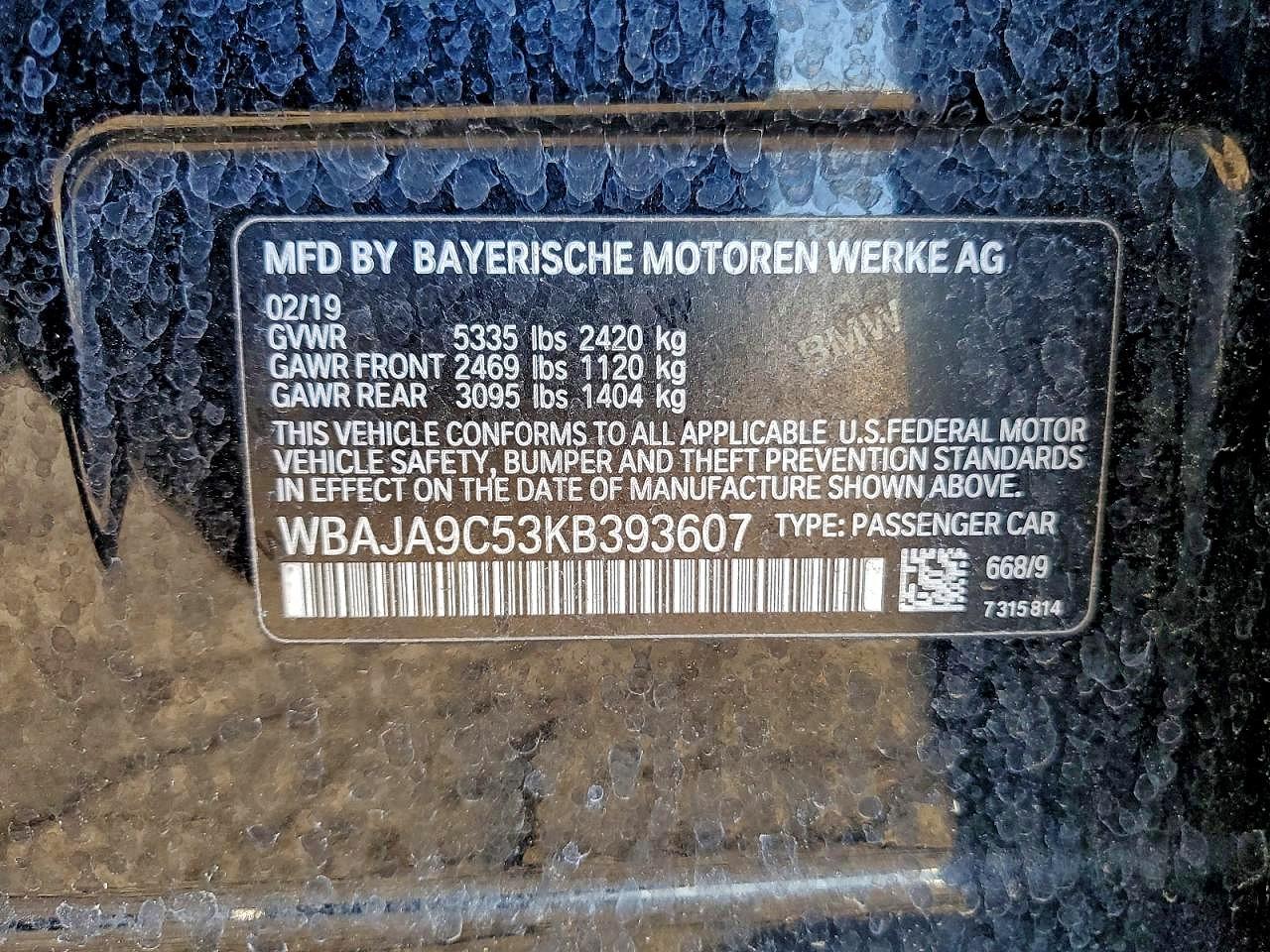 2019 BMW 5 SERIES