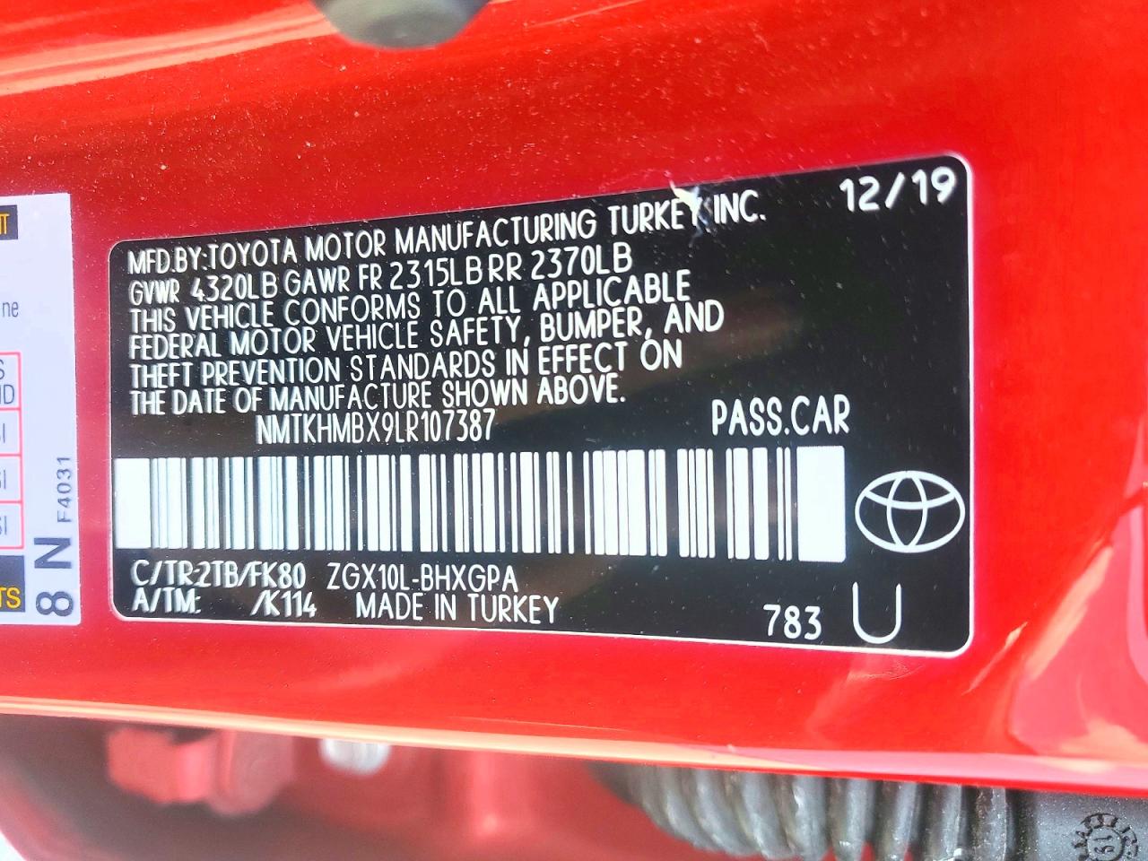 2020 TOYOTA C-HR