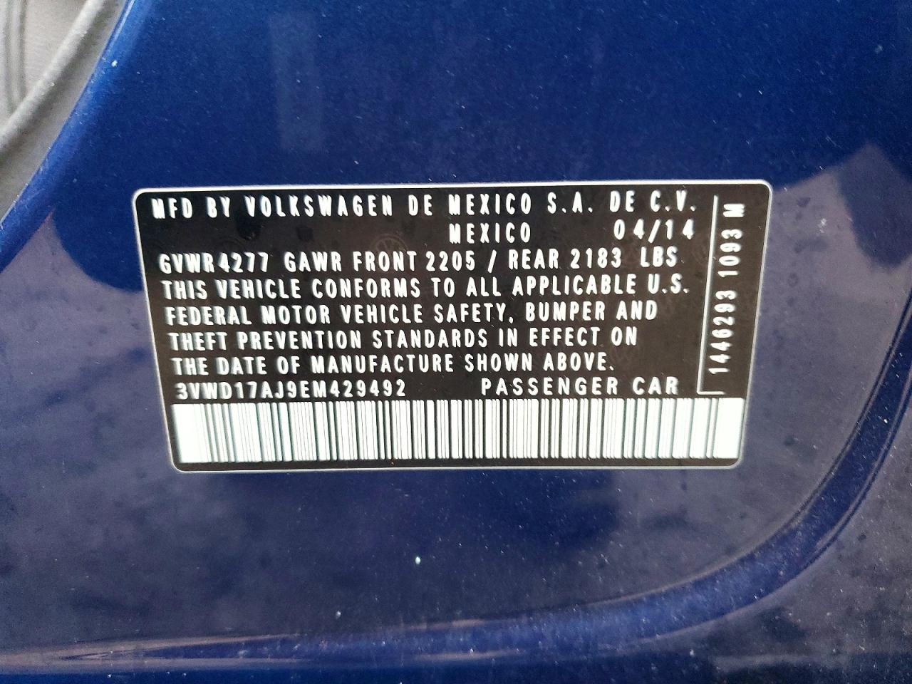 2014 VOLKSWAGEN JETTA