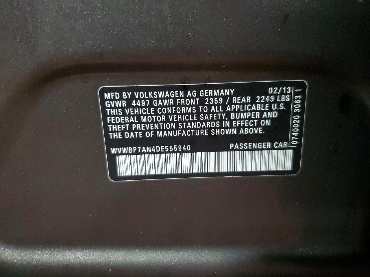 2013 VOLKSWAGEN CC