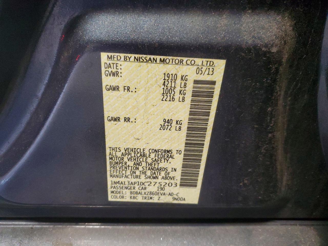 2013 NISSAN ALTIMA