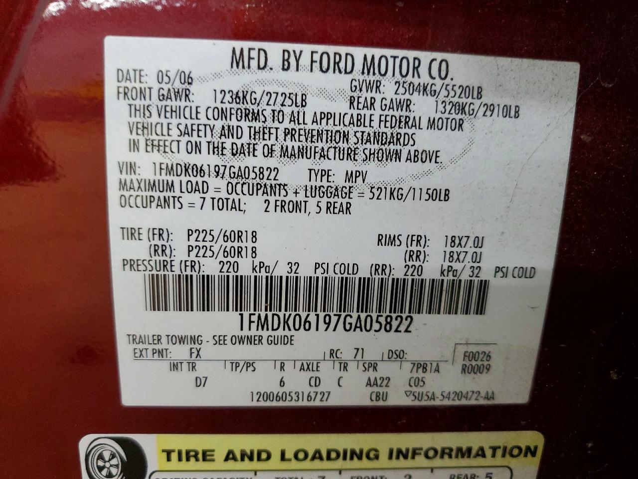 2007 FORD FREESTYLE