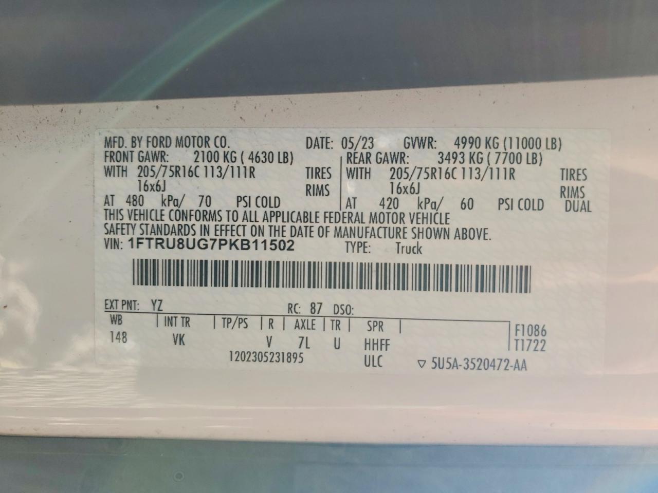 2023 FORD TRANSIT