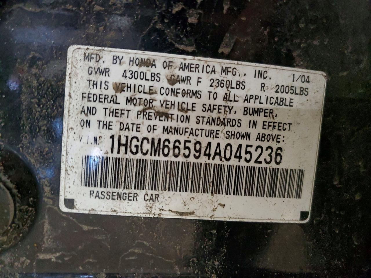 2004 HONDA ACCORD
