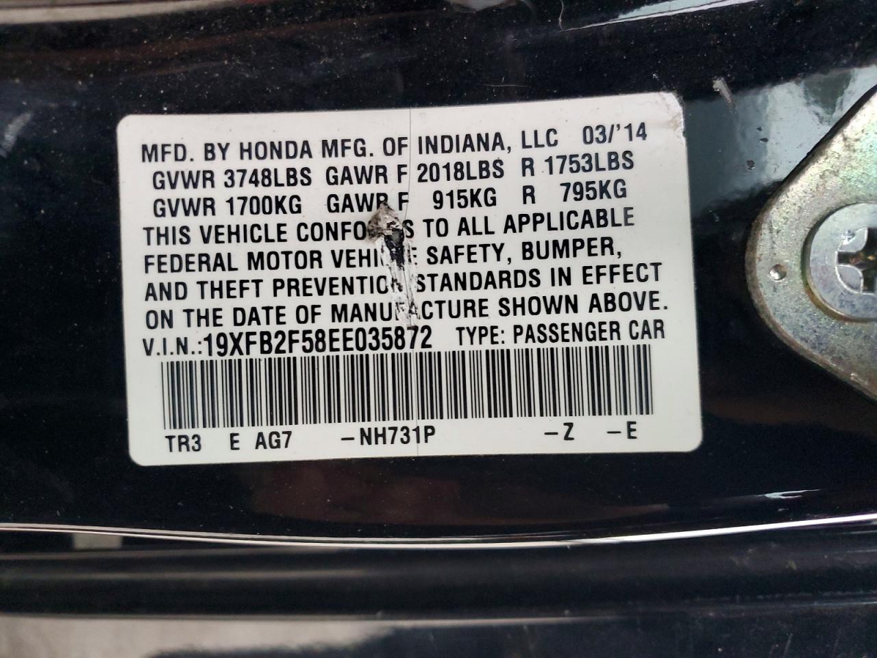 2014 HONDA CIVIC