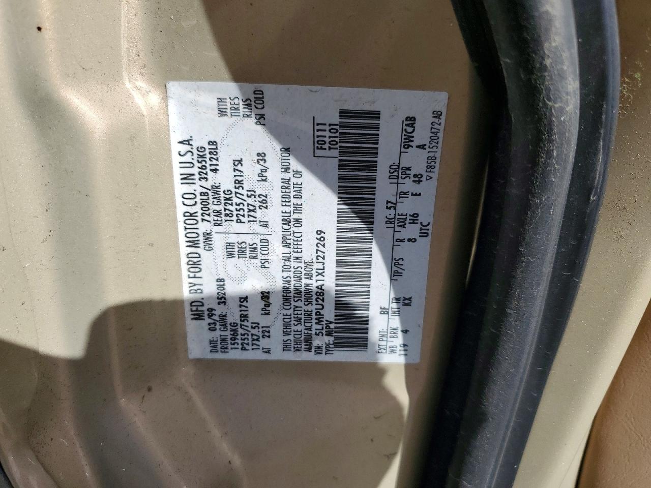 1999 LINCOLN TOWNHOUSE NAVIGATOR