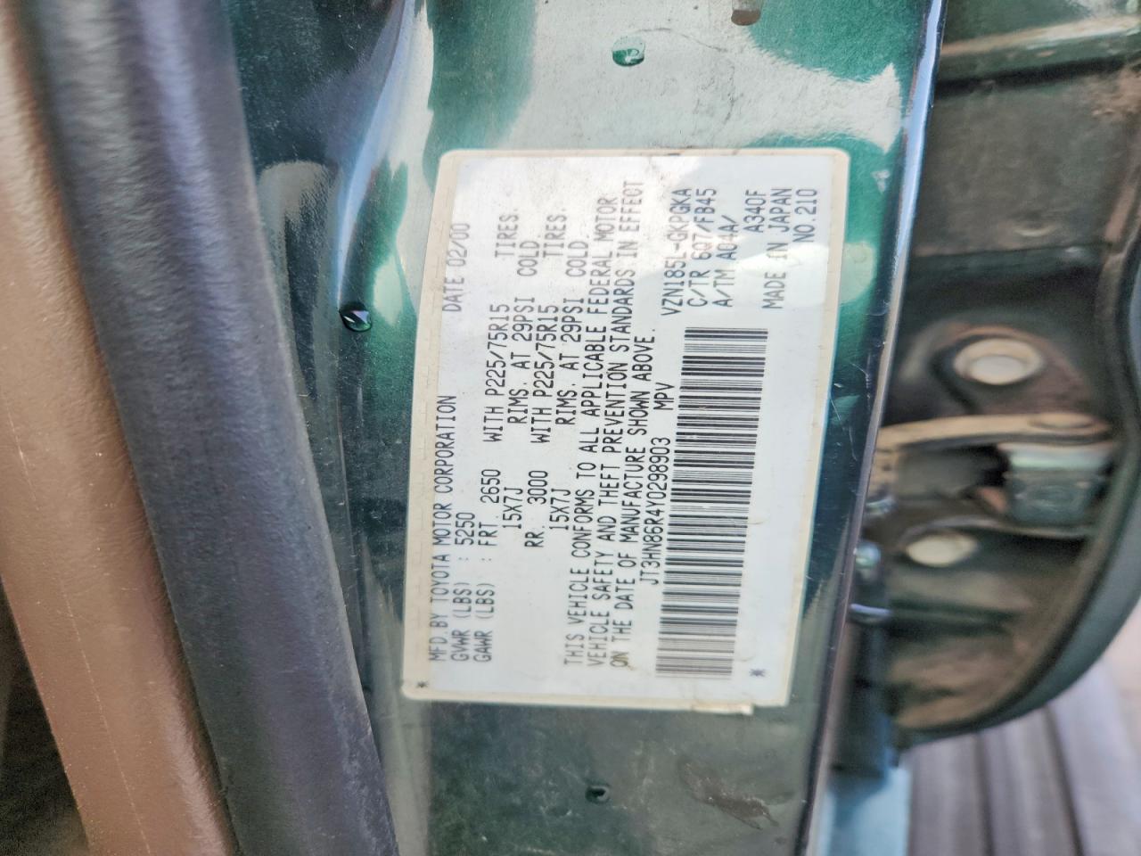 2000 TOYOTA 4RUNNER
