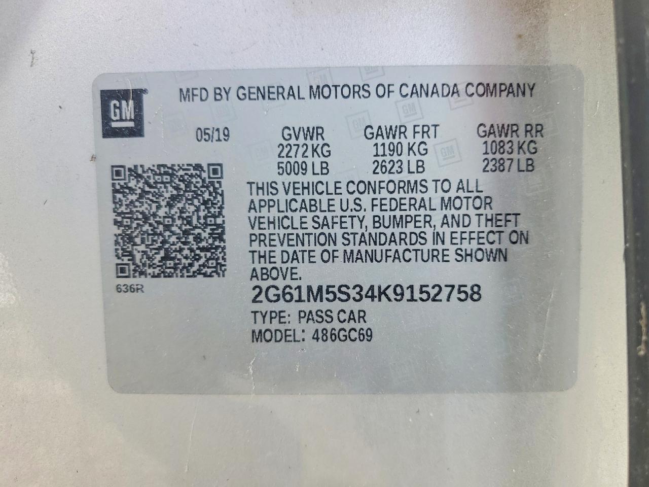 2019 CADILLAC XTS