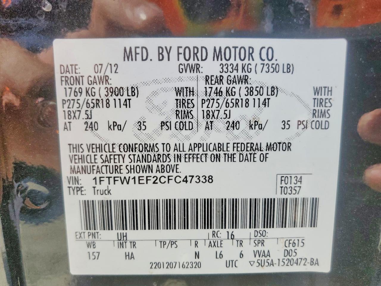2012 FORD F-150
