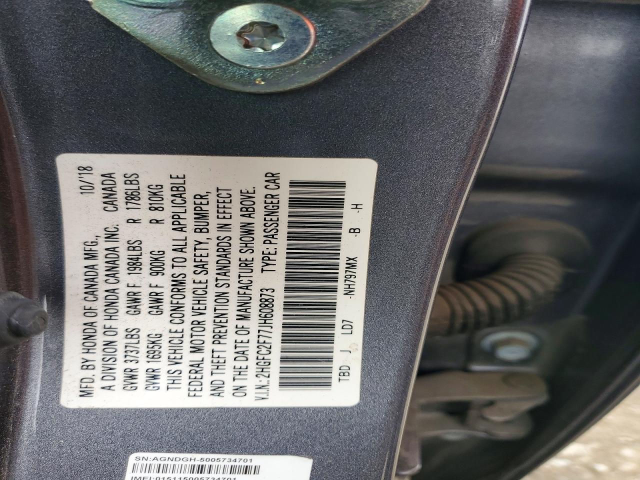 2018 HONDA CIVIC