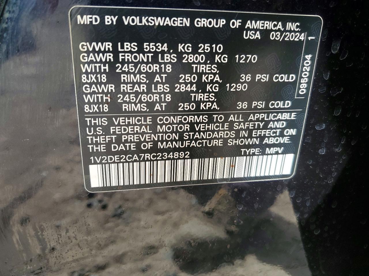2024 VOLKSWAGEN ATLAS