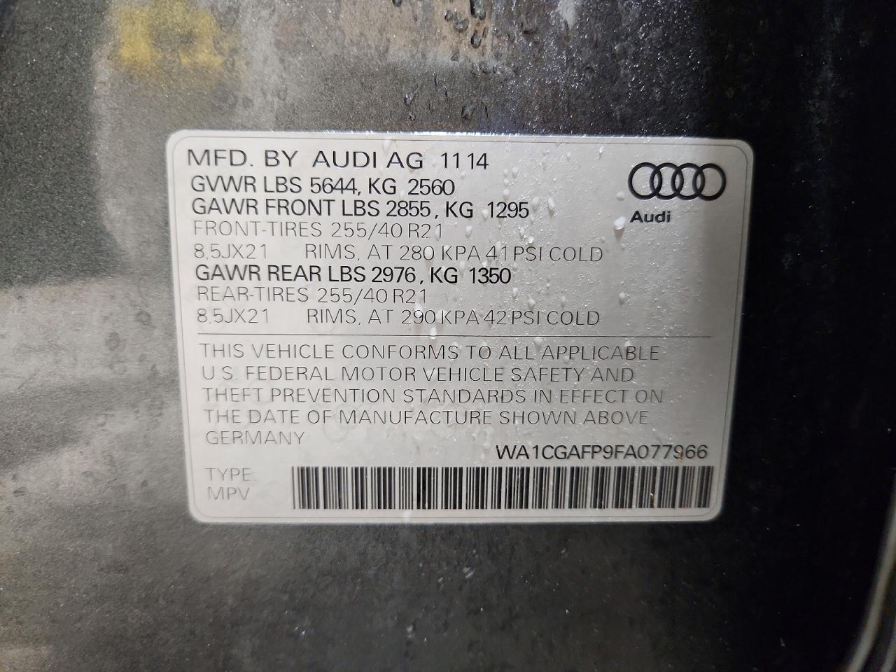 2015 AUDI SQ5