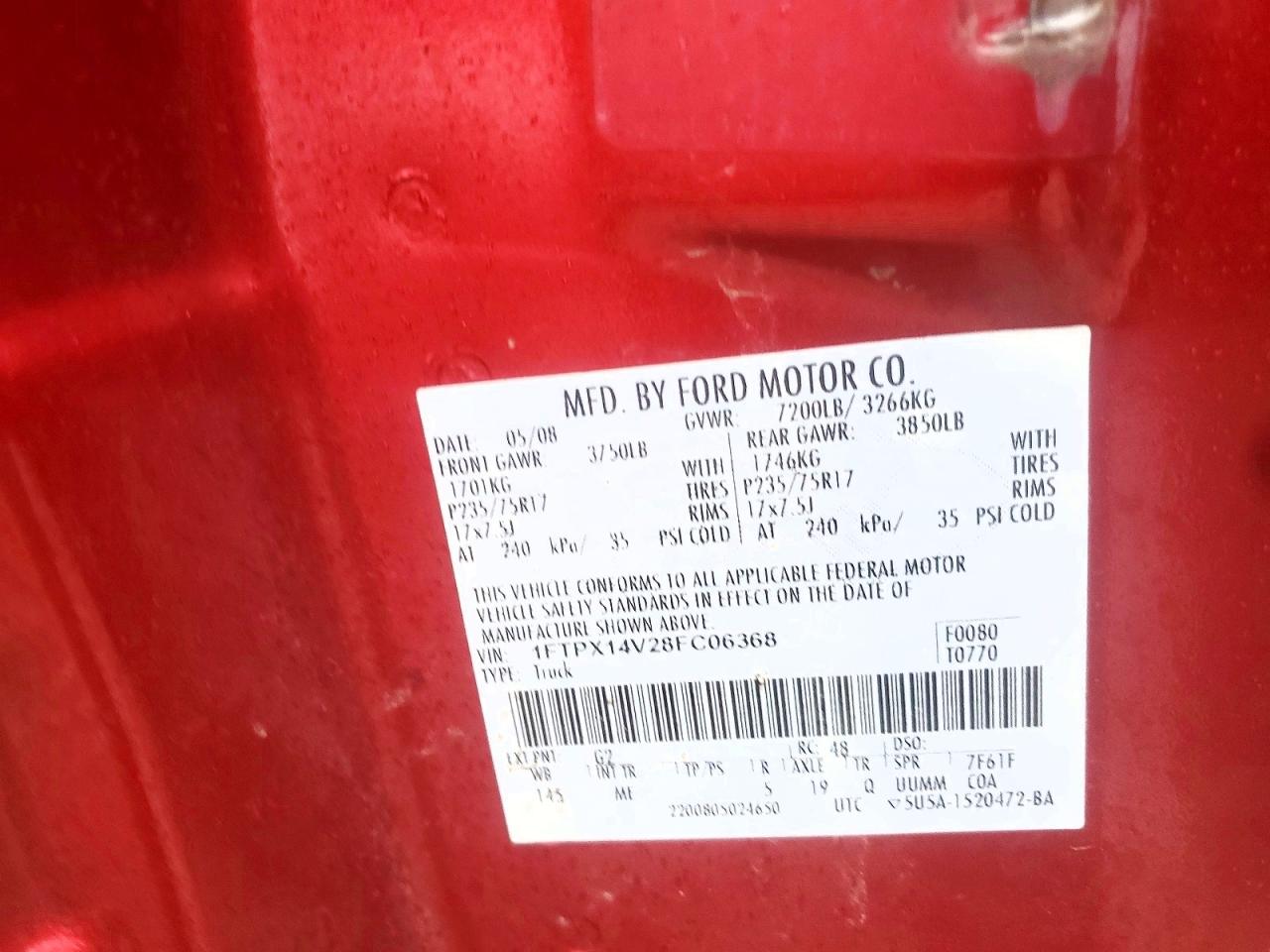 2008 FORD F150
