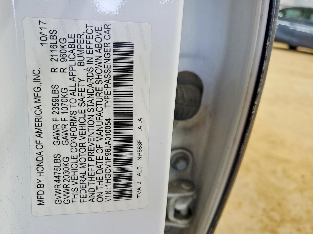 2018 HONDA ACCORD
