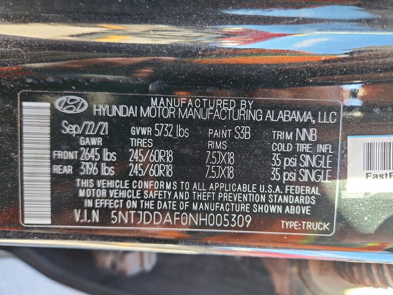 2022 HYUNDAI SANTA CRUZ