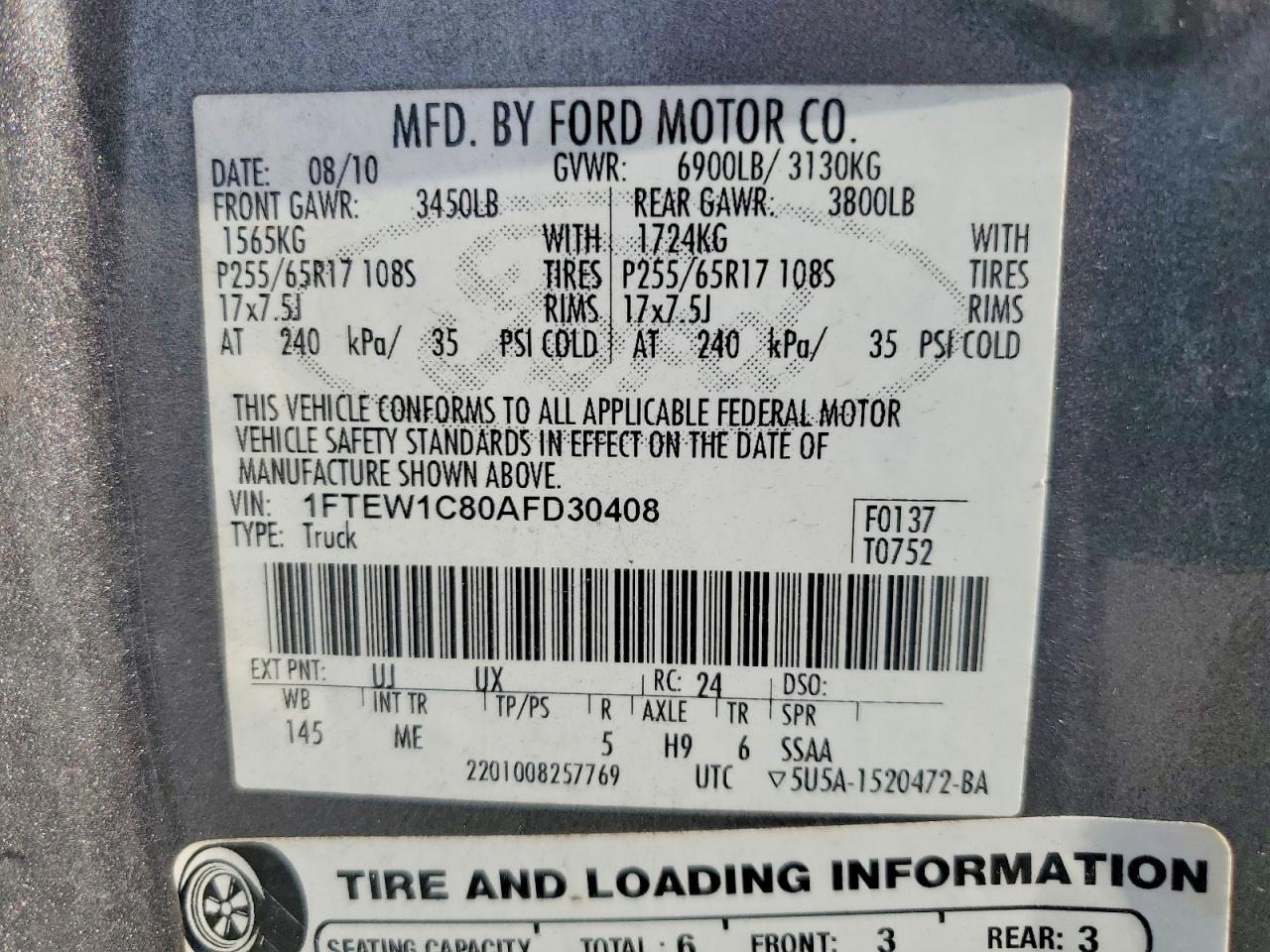 2010 FORD F-150