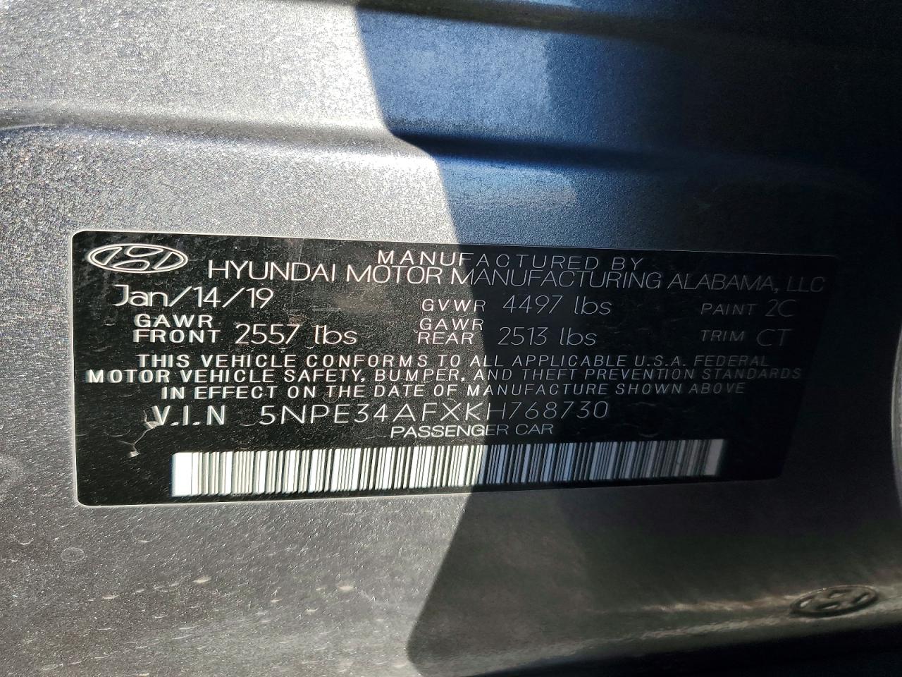 2019 HYUNDAI SONATA