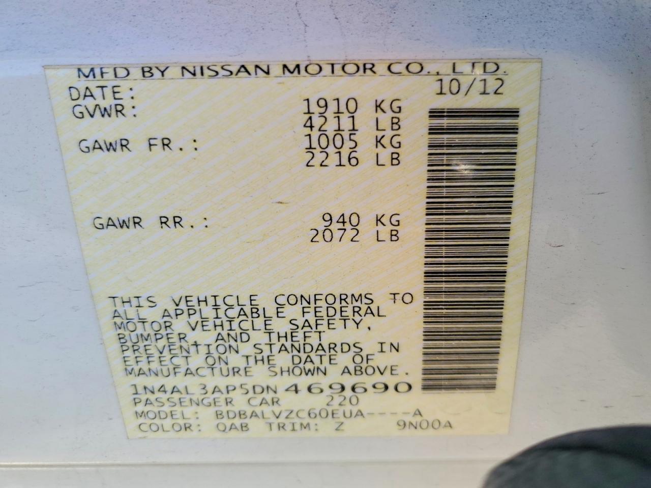 2013 NISSAN ALTIMA