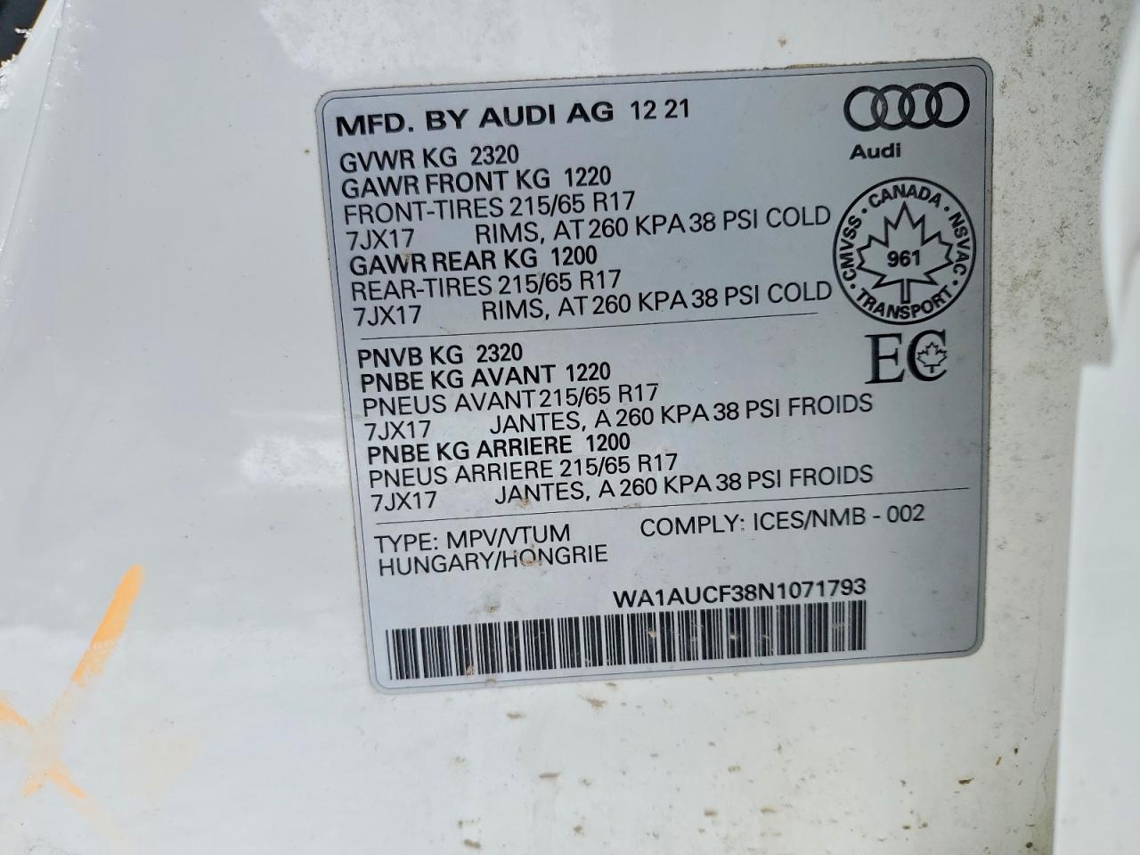 2022 AUDI Q3