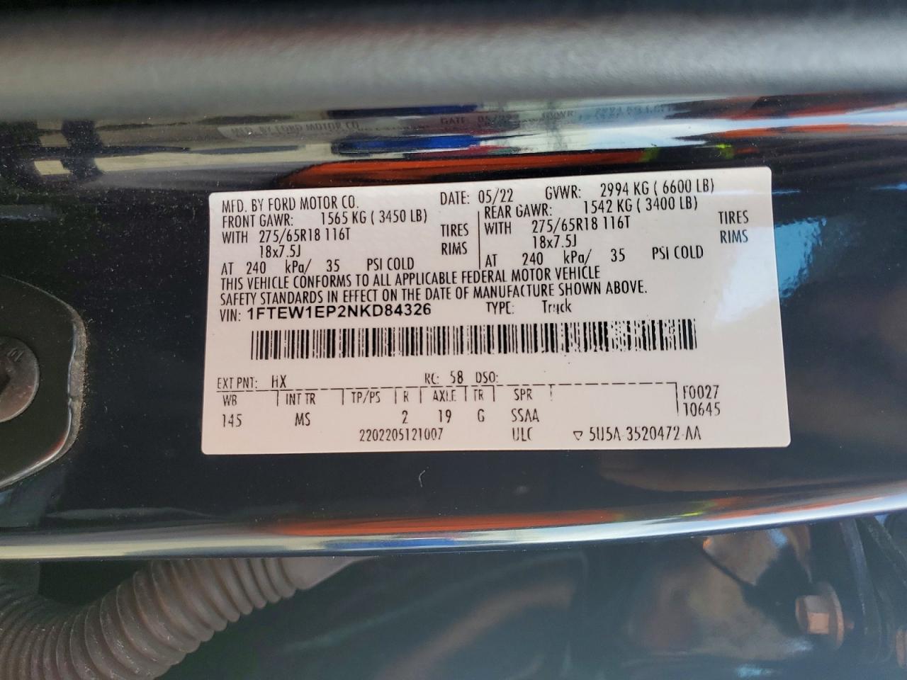 2022 FORD F-150