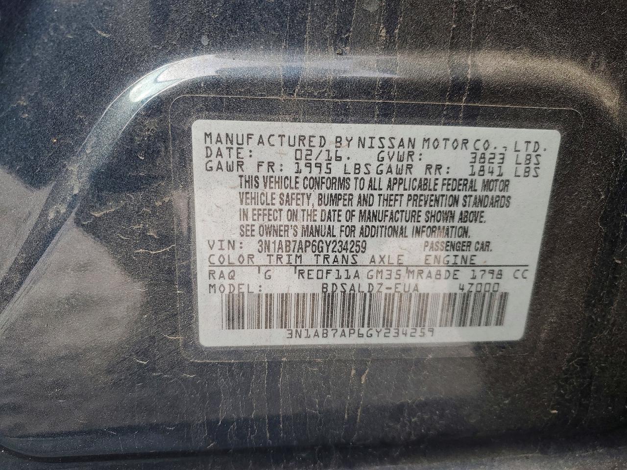 2016 NISSAN SENTRA