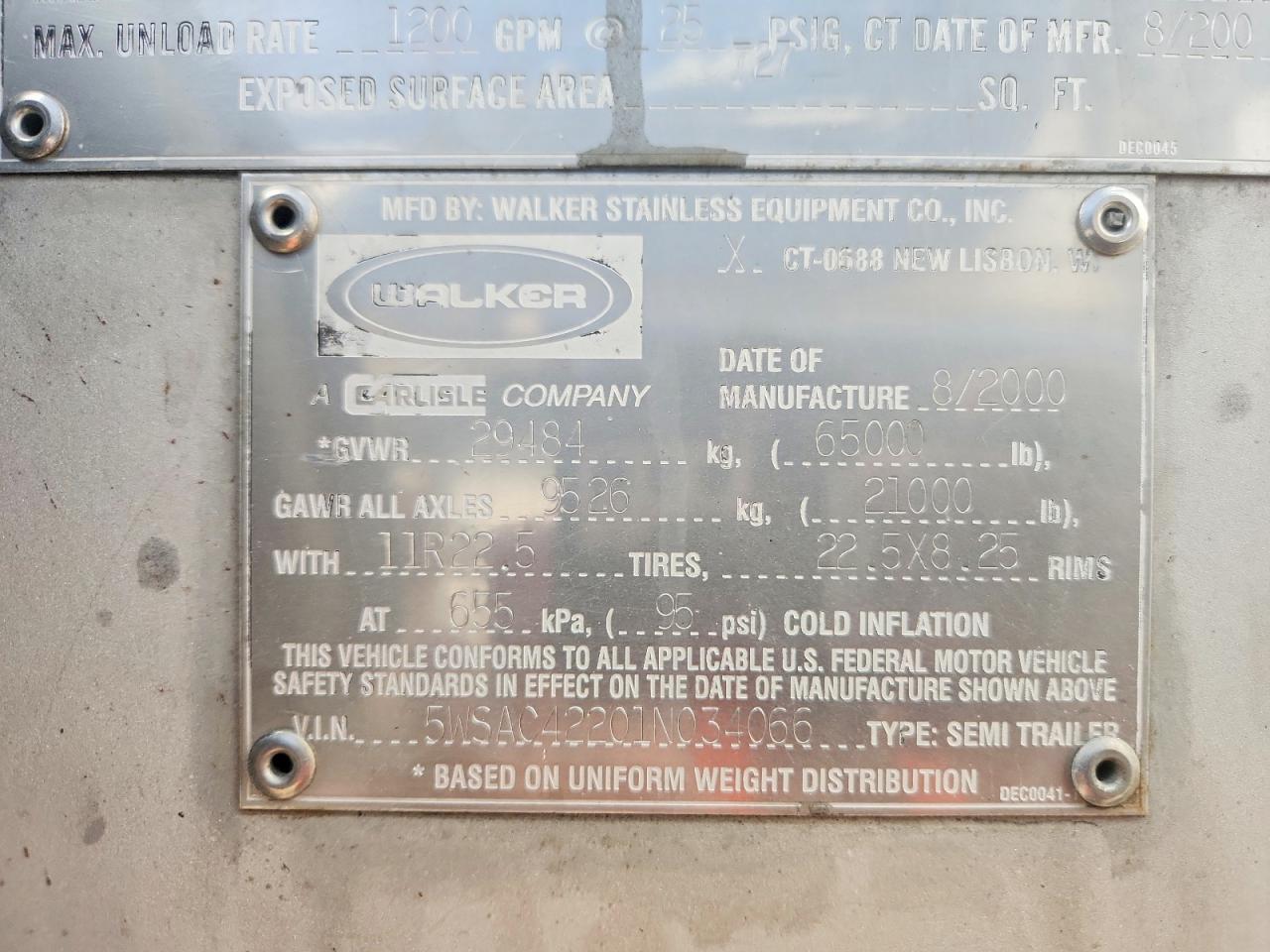 2001 WALKER TRAILER