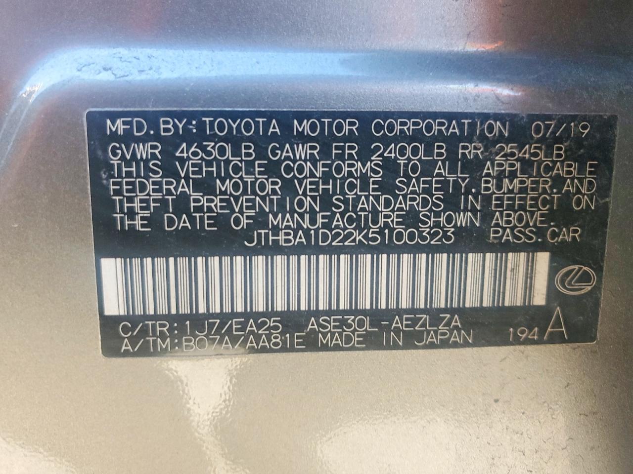 2019 LEXUS IS