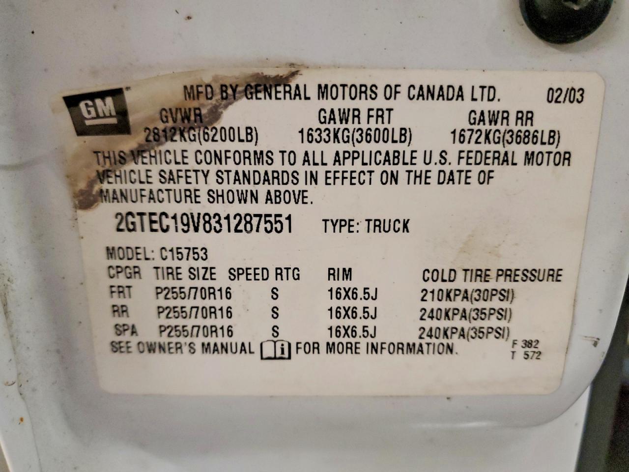 2003 GMC SIERRA