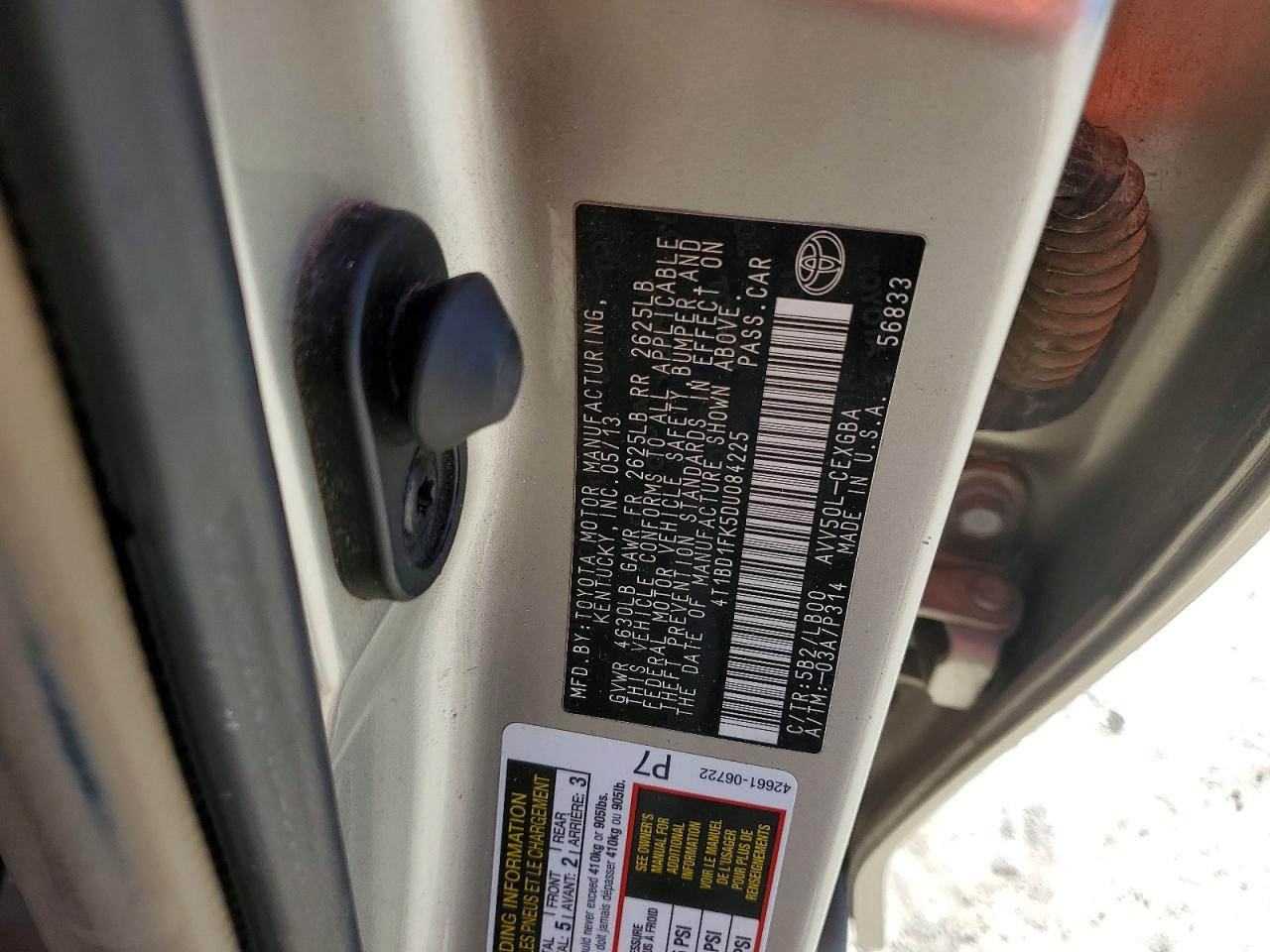 2013 TOYOTA CAMRY