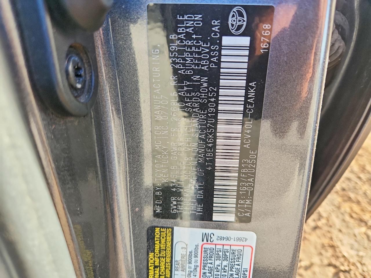 2007 TOYOTA CAMRY