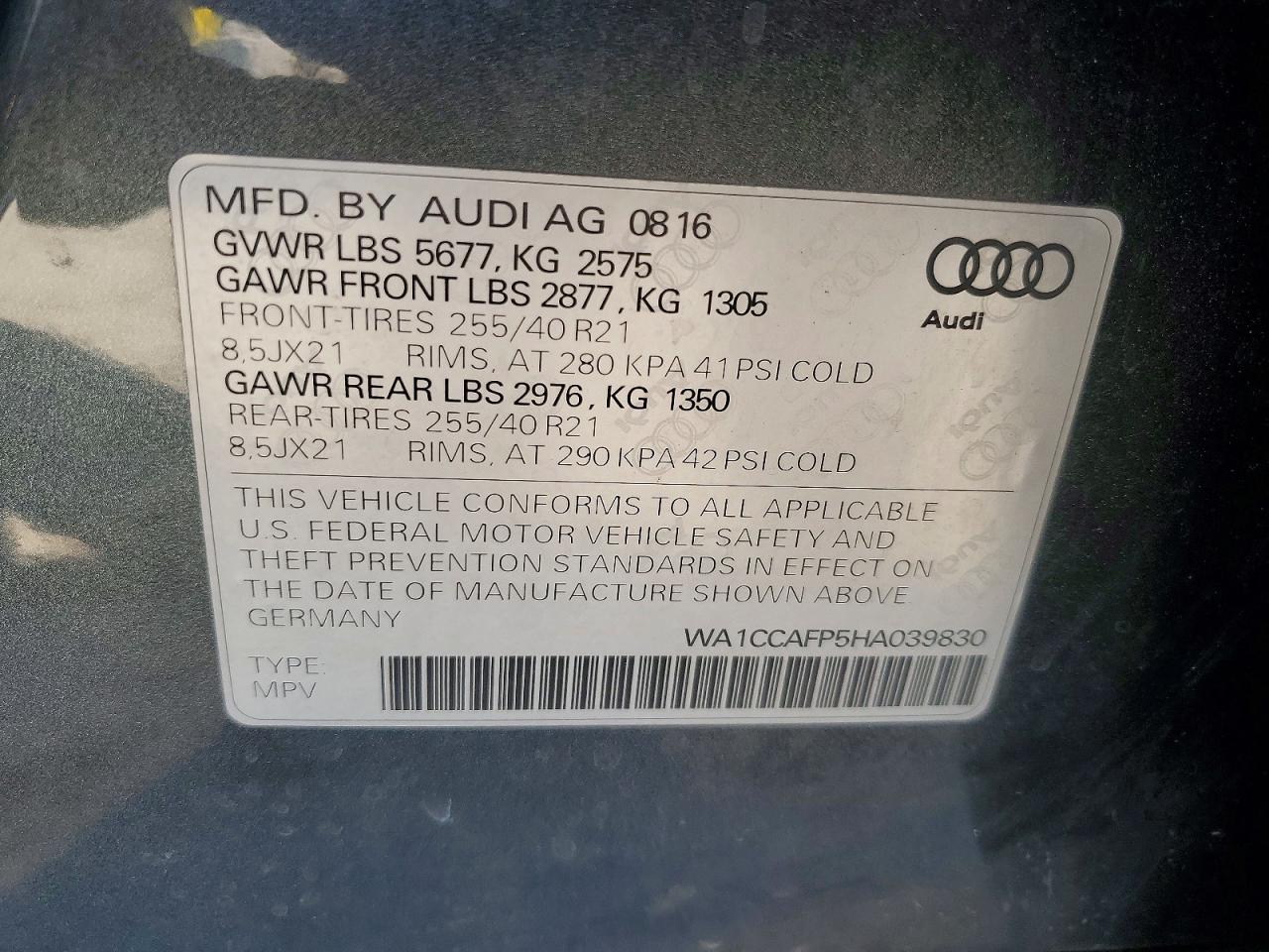 2017 AUDI SQ5