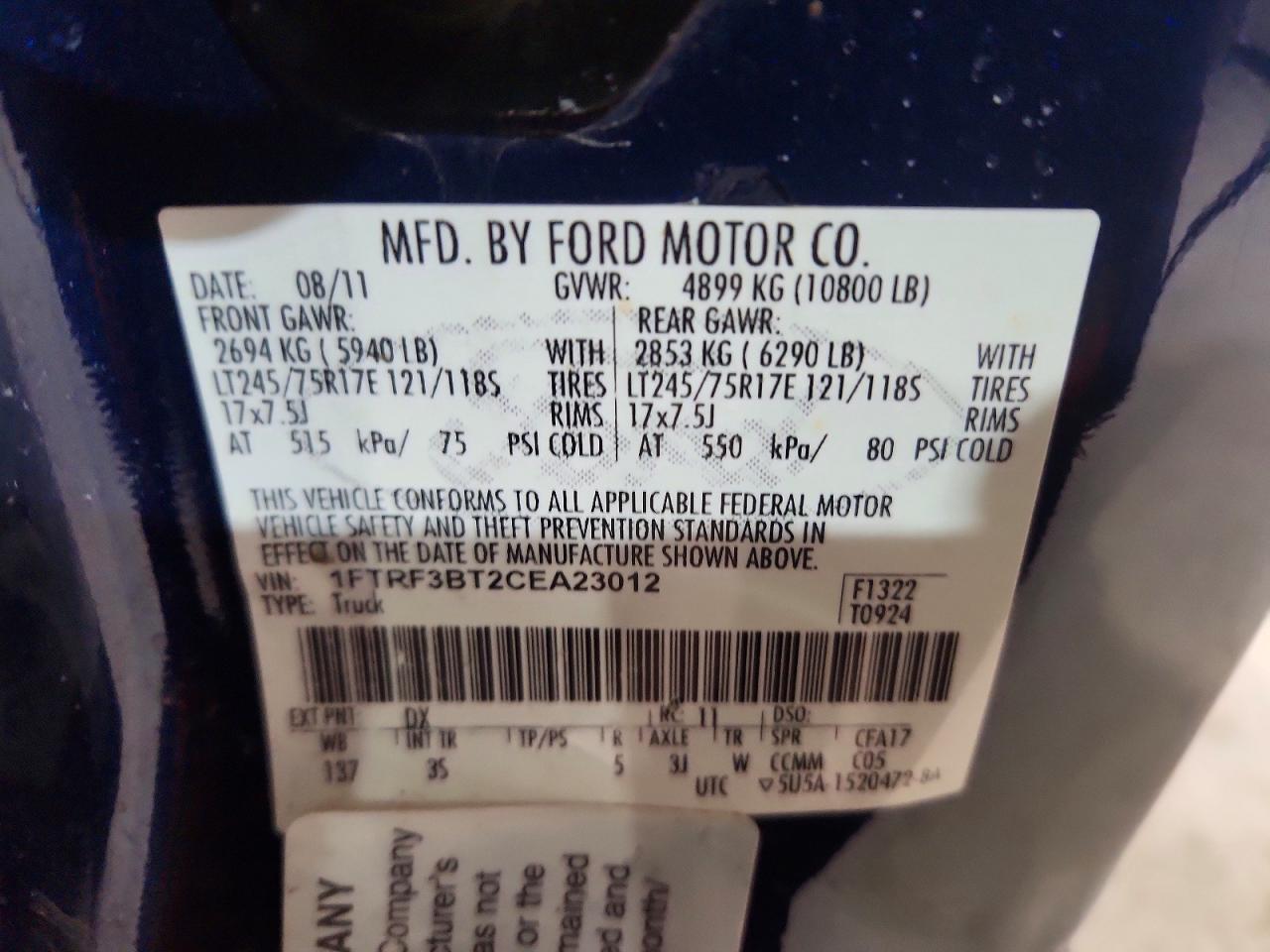 2012 FORD F350