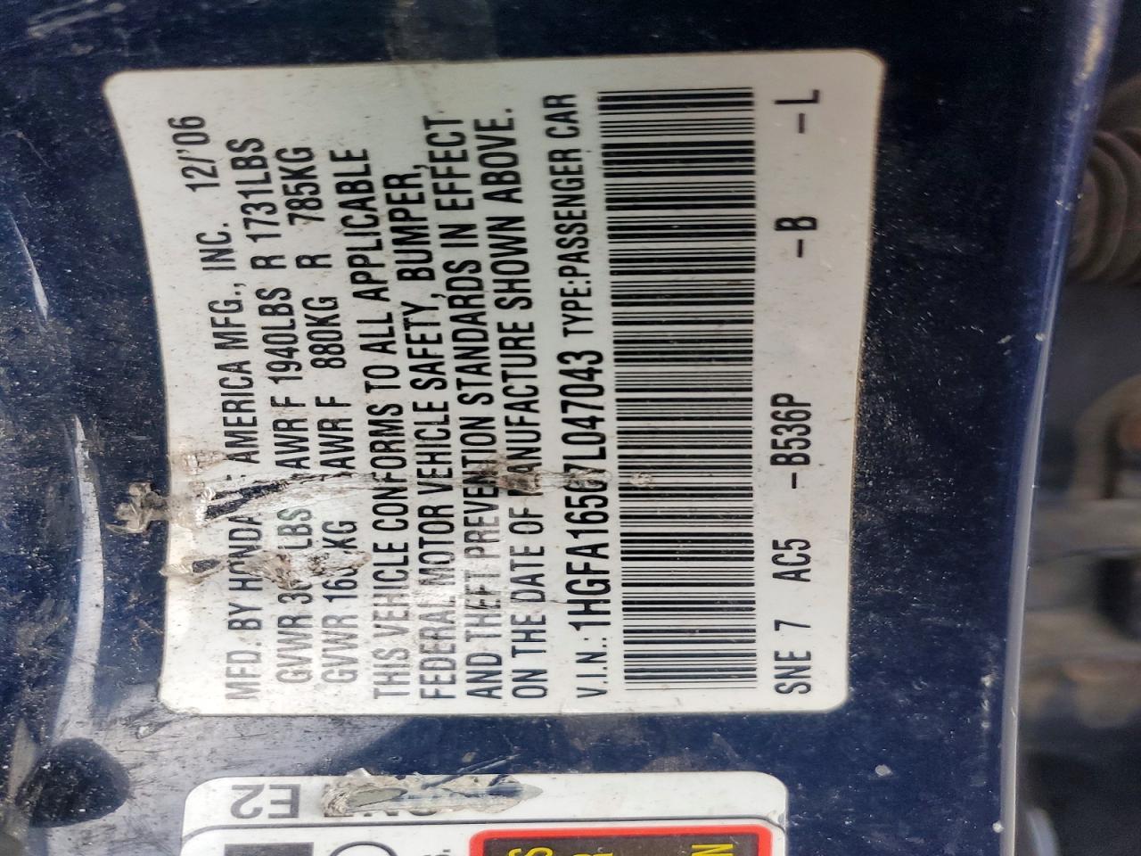 2007 HONDA CIVIC