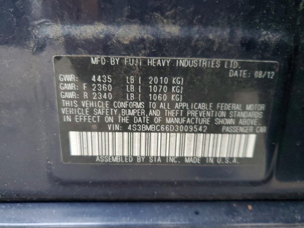 2013 SUBARU LEGACY