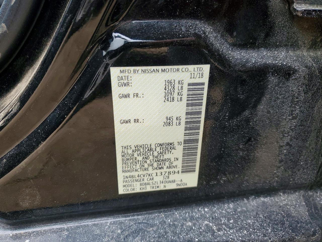 2019 NISSAN ALTIMA