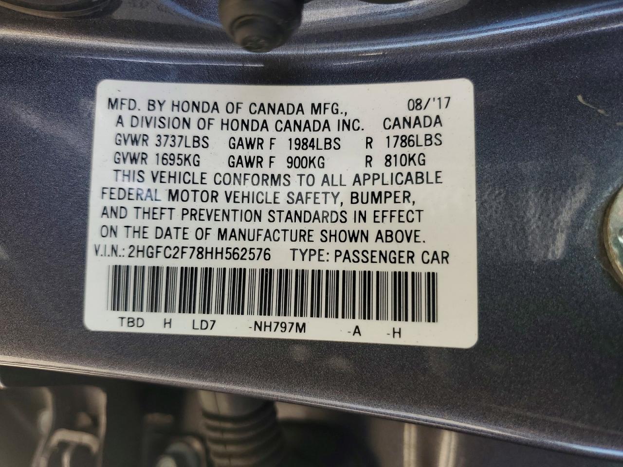 2017 HONDA CIVIC
