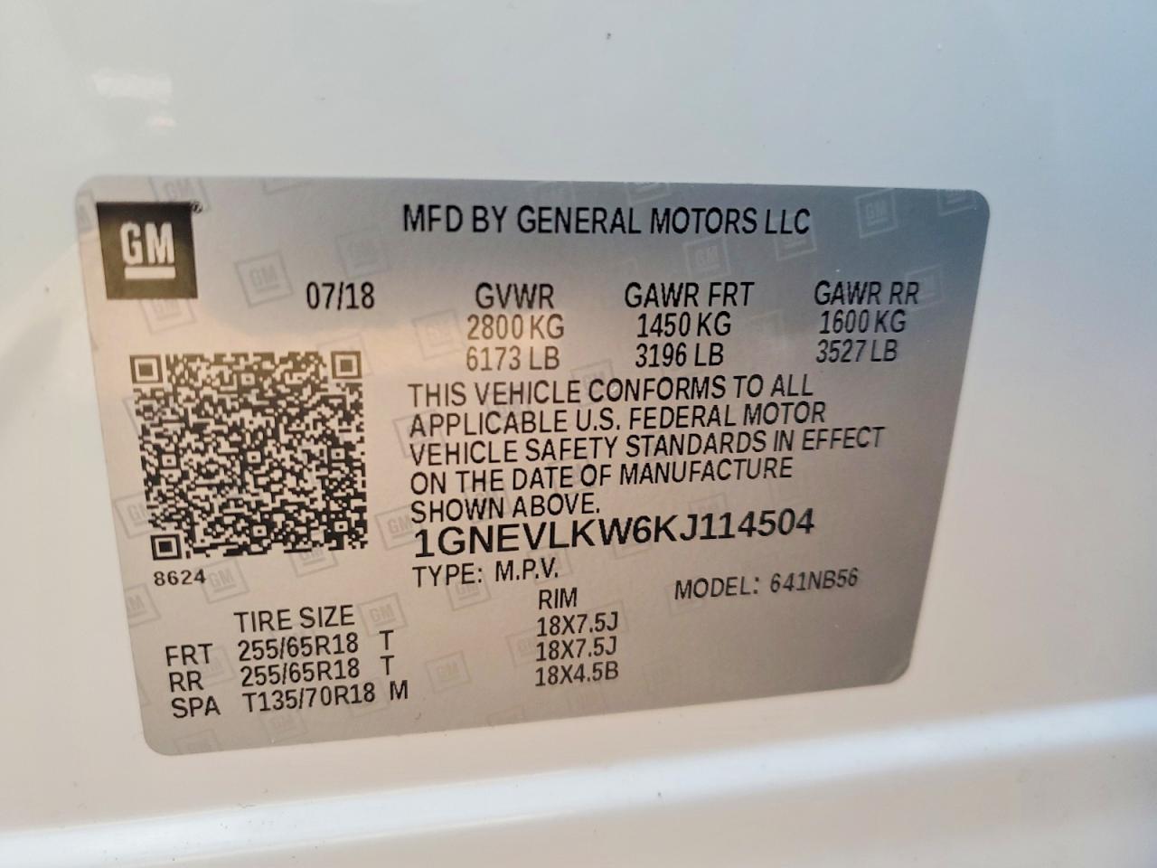 2019 CHEVROLET TRAVERSE