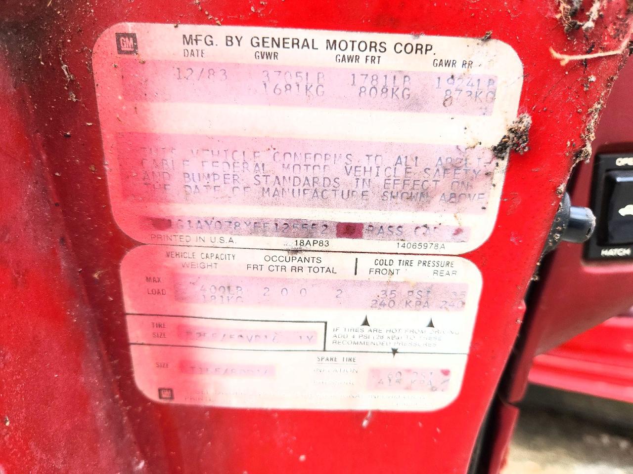 1984 CHEVROLET CORVETTE