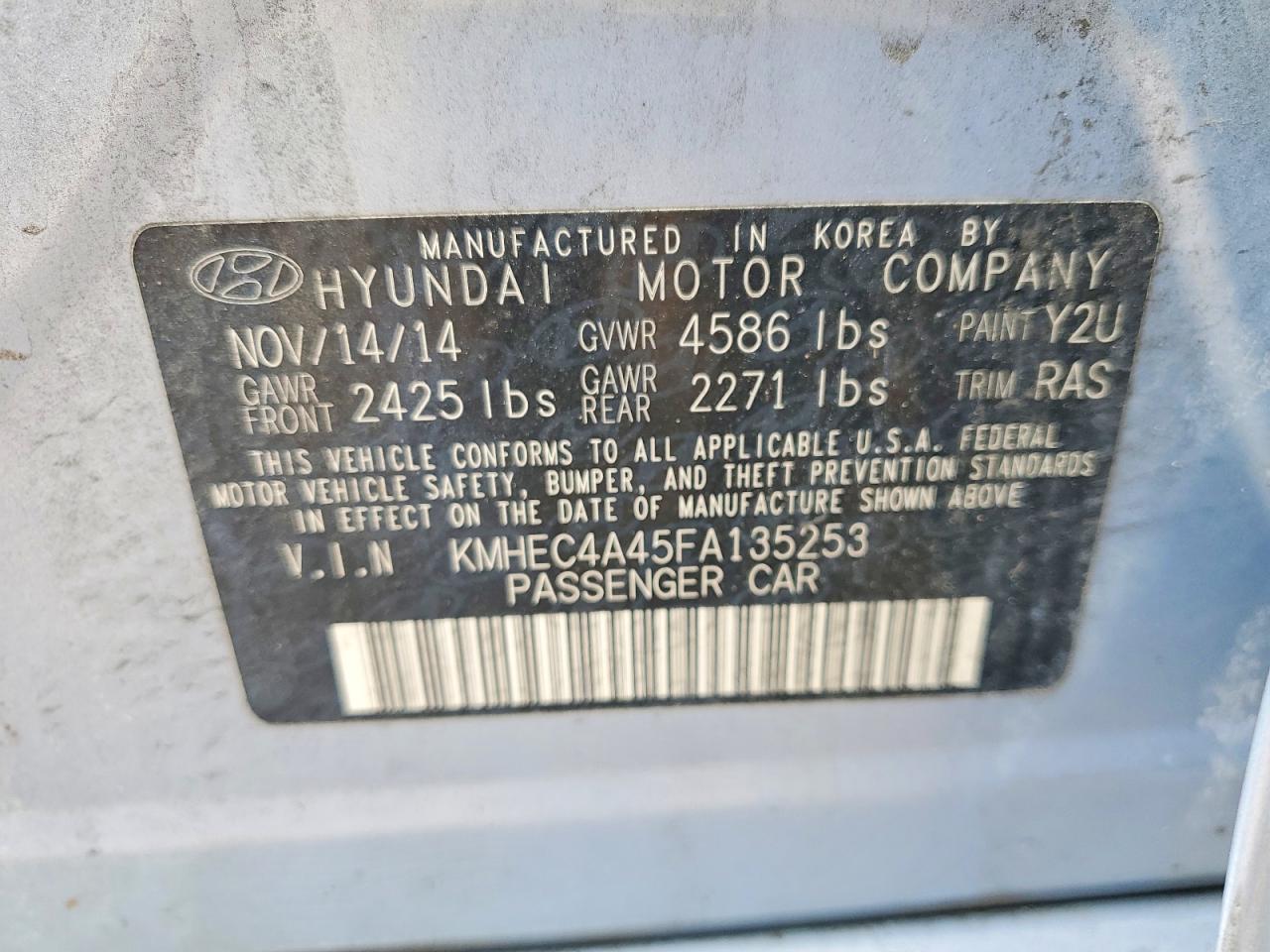 2015 HYUNDAI SONATA