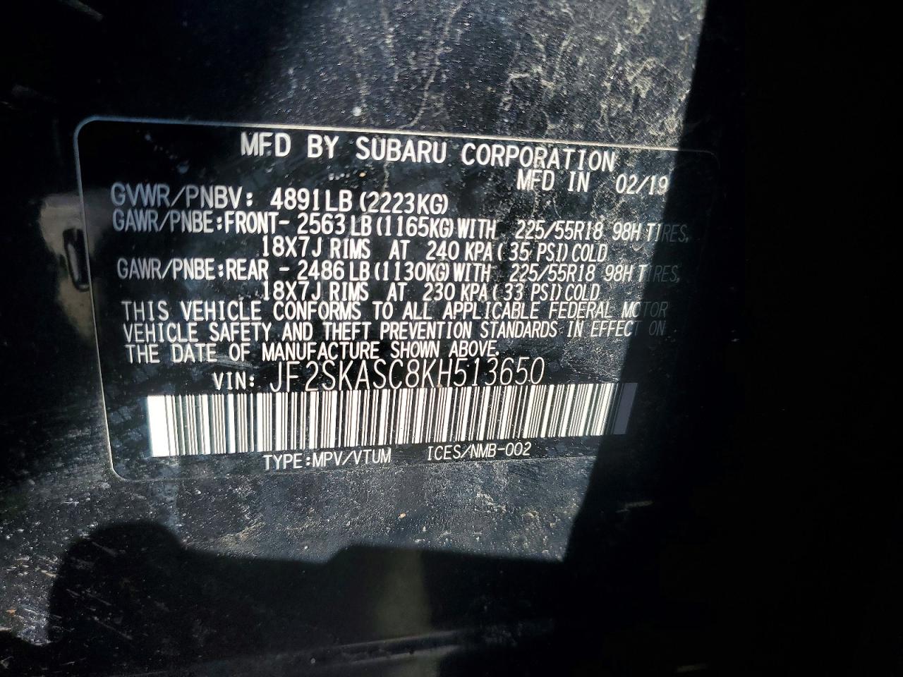 2019 SUBARU FORESTER