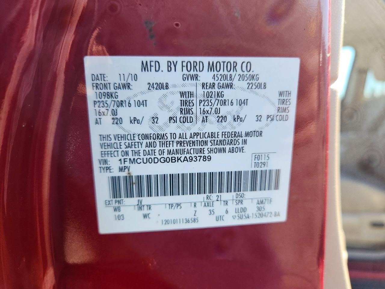 2011 FORD ESCAPE