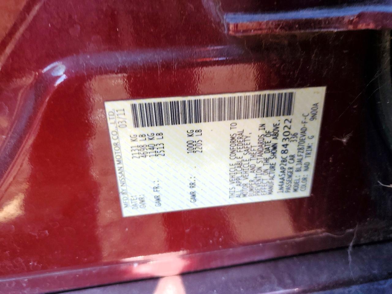 2011 NISSAN MAXIMA