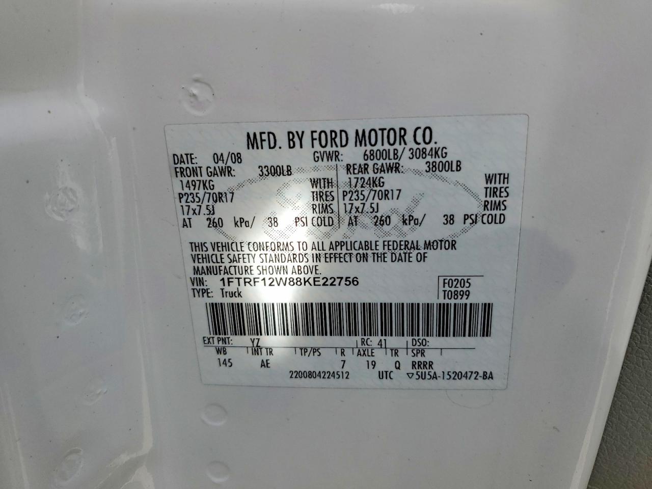 2008 FORD F150