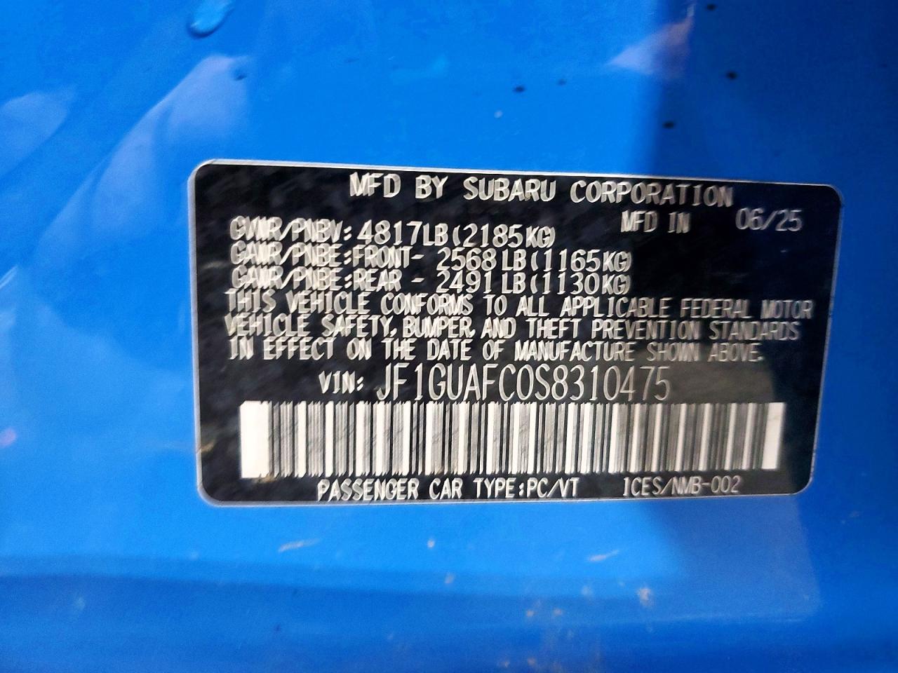 2025 SUBARU IMPREZA