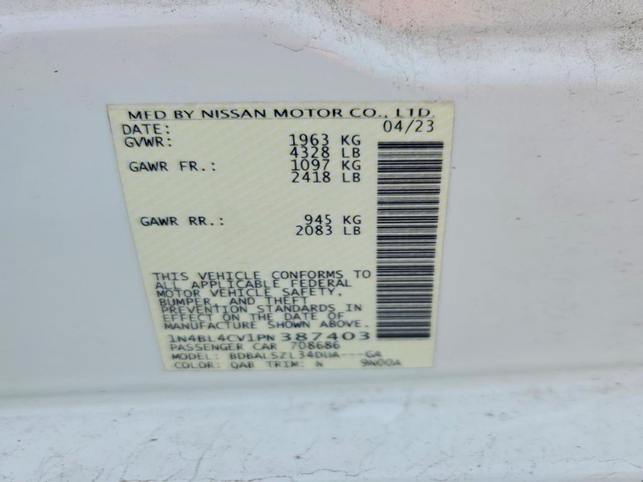 2023 NISSAN ALTIMA