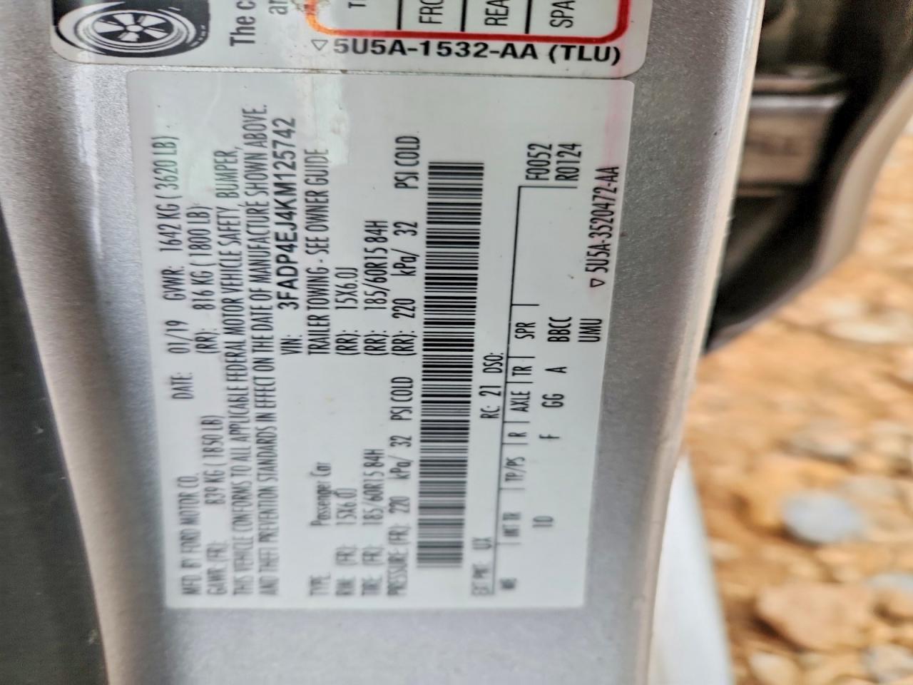 2019 FORD FIESTA